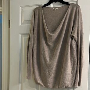Caslon Women's Taupe Scoop Neck Sweater